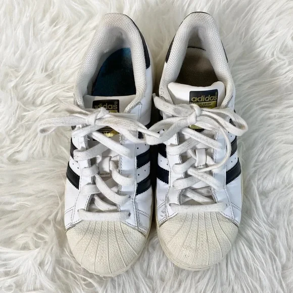 adidas | Shoes | Adidas Womens Size 5 Classic Originals Superstar Sneakers  3 Stripes Trefoil | Poshmark